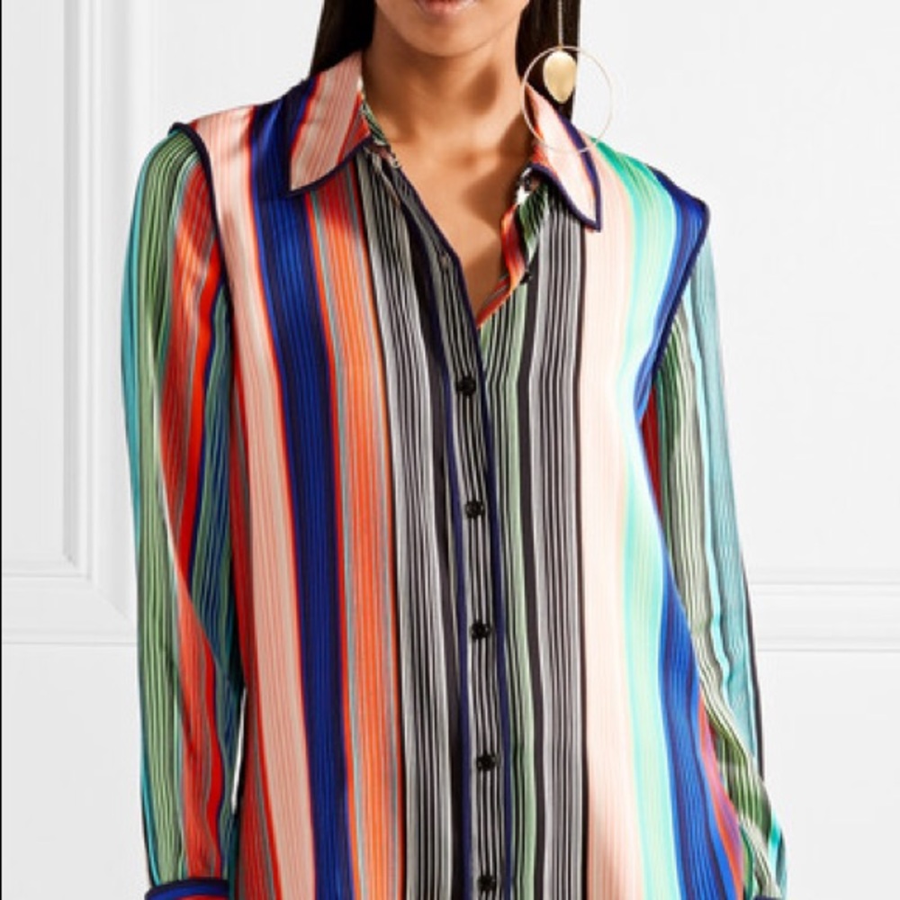 DVF Silk Stripe Top Size 2